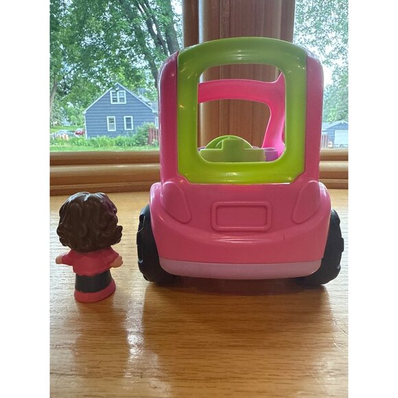 Fisher Price Little People All Around Pink Car Figure 2013 Mattel Plastic Toddle - Picture 5 of 8